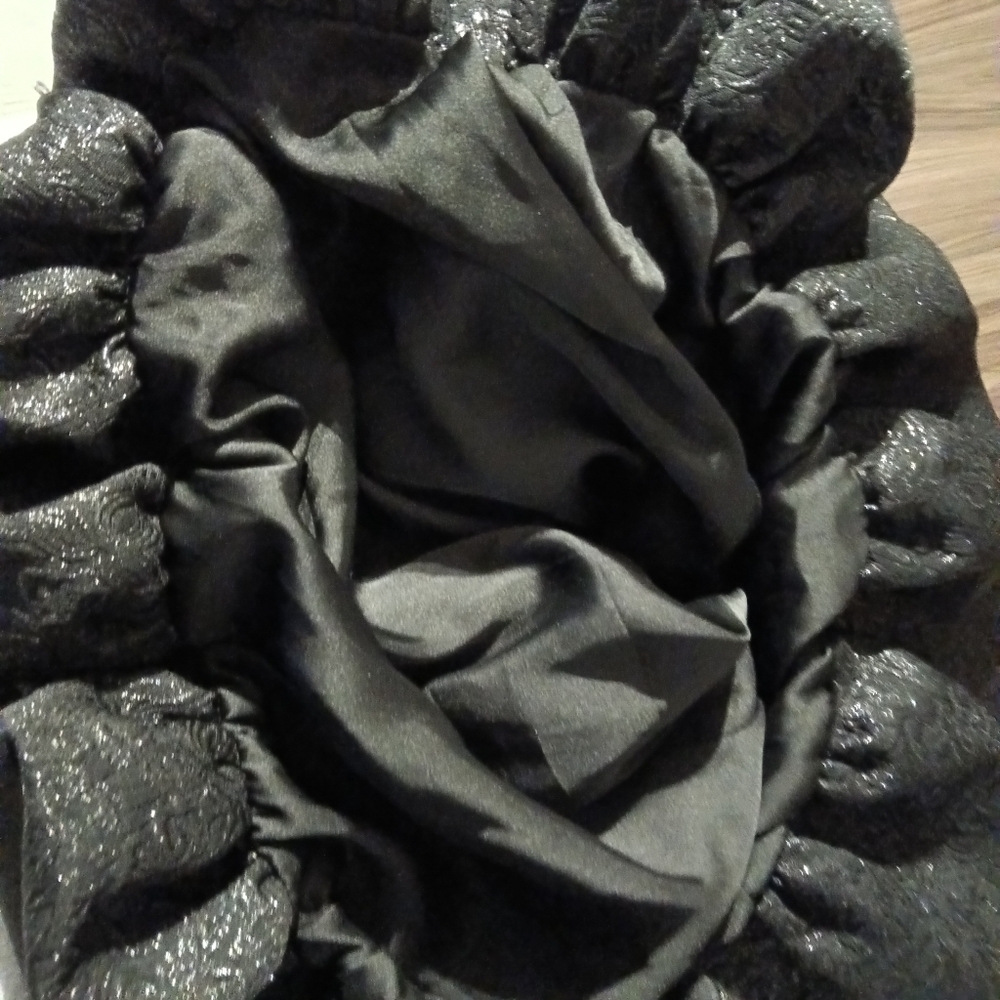 Zara Black Textured Strapless Midi Dress - Picture 4 of 5